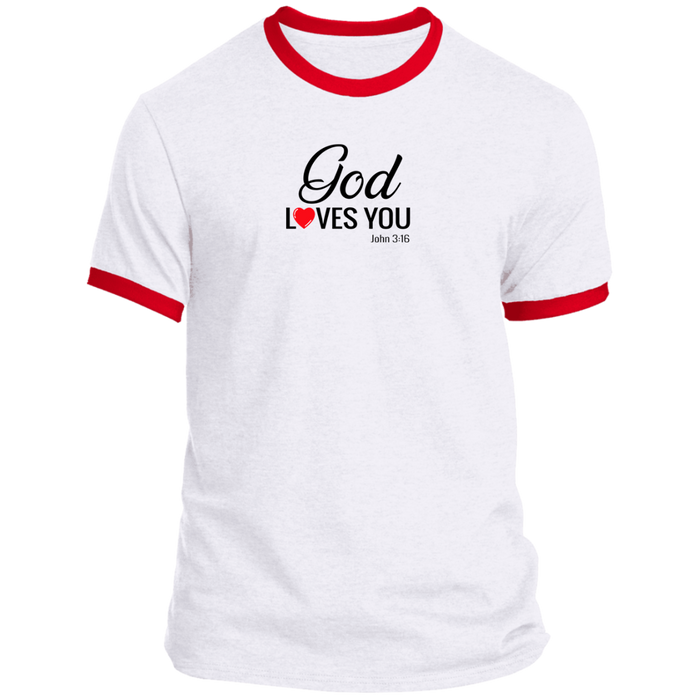 God Loves You Men’s Ringer Tee