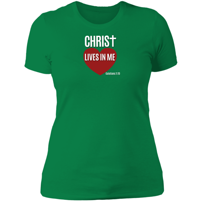 Christ Lives in Me Ladies Boyfriend Tee