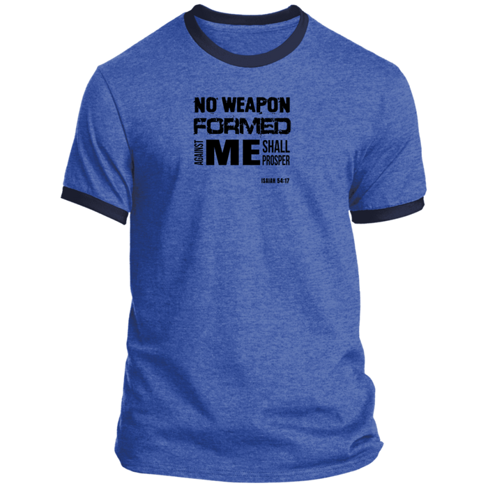 No Weapon Formed Against Me Shall Prosper Men’s Ringer Tee