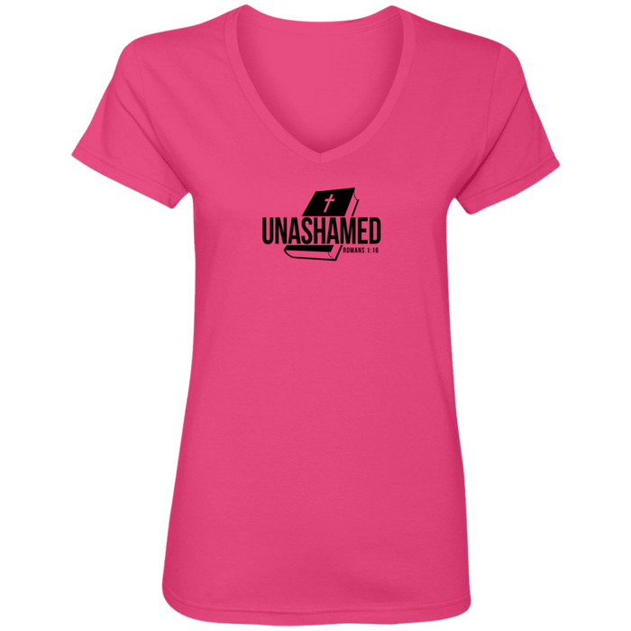 Unashamed Ladies V Neck Tee Shirt