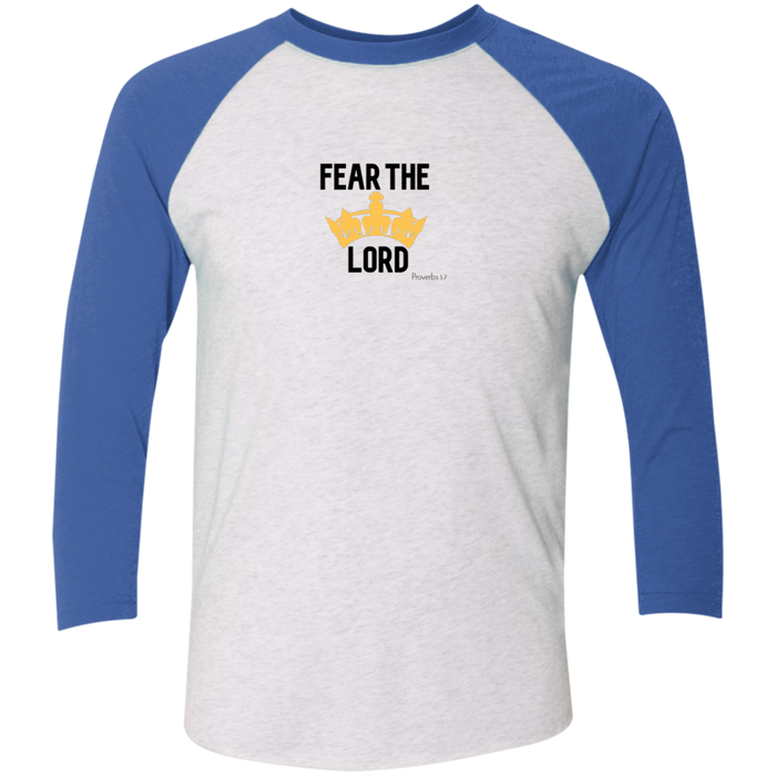 Fear the Lord Tri-Blend 3/4 Sleeve Baseball Raglan T-Shirt