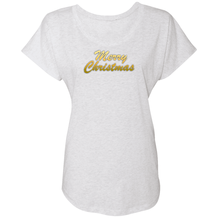 Merry Christmas Ladies Triblend Tee