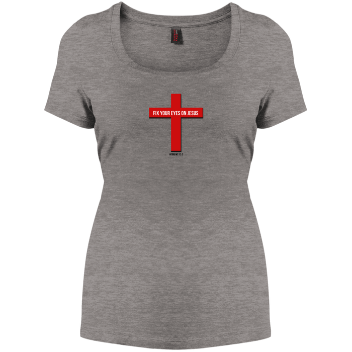 Fix Your Eyes on Jesus Women’s Perfect Scoop Neck Tee