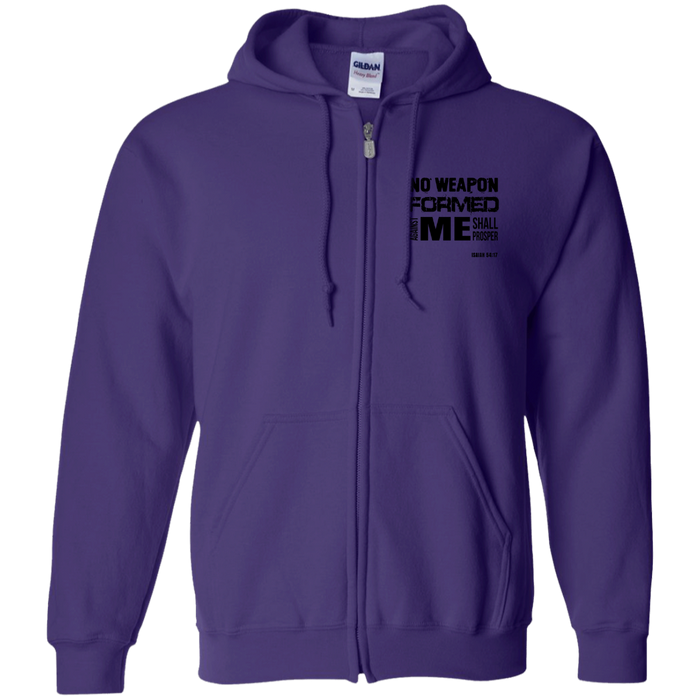 No Weapon Formed Against Me Shall Prosper Men’s Zip Up Hooded Sweatshirt