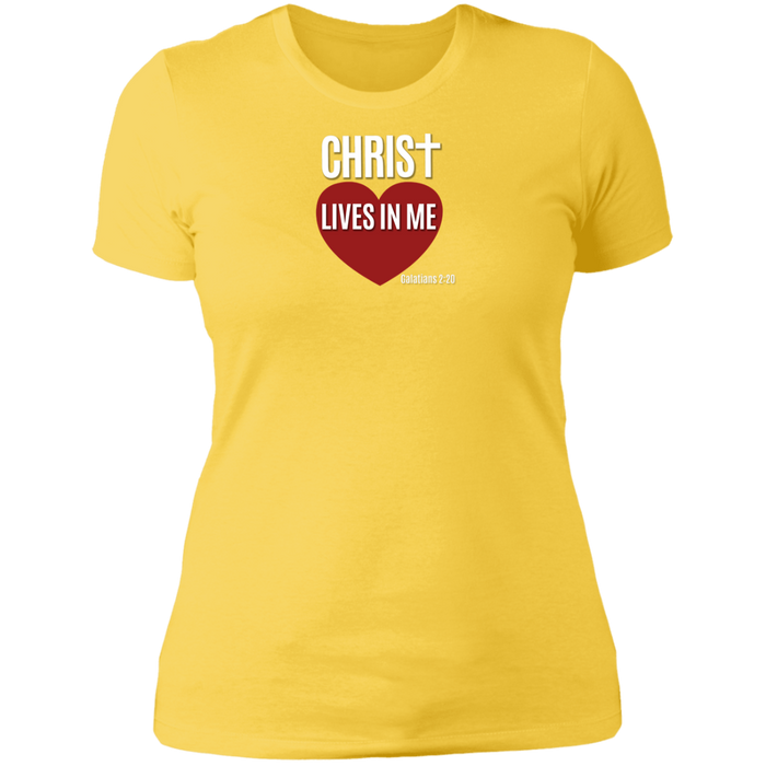 Christ Lives in Me Ladies Boyfriend Tee