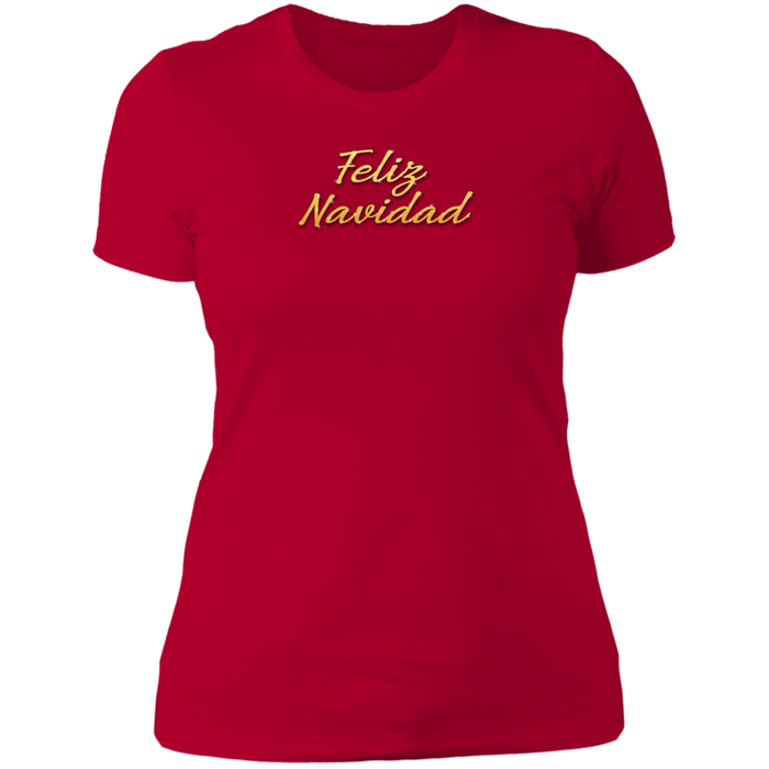 Feliz Navidad Ladies Boyfriend Tee Shirt