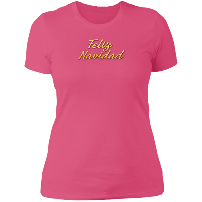 Feliz Navidad Ladies Boyfriend Tee Shirt