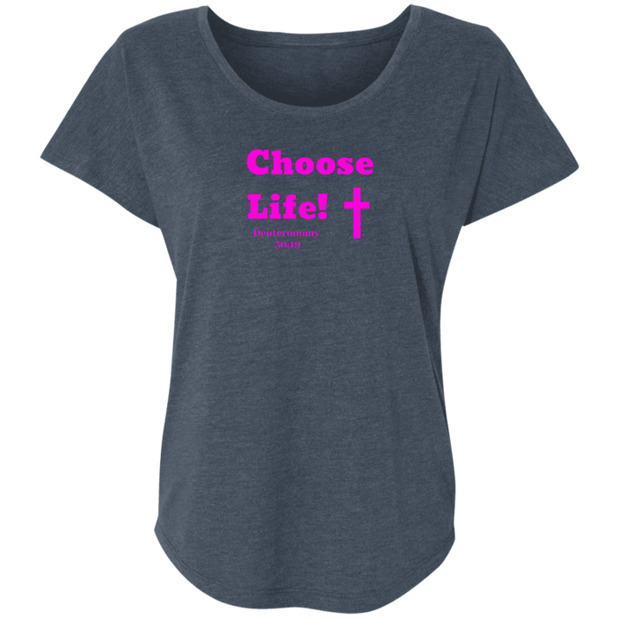 Choose Life 2.0 Ladies Triblend Dolman