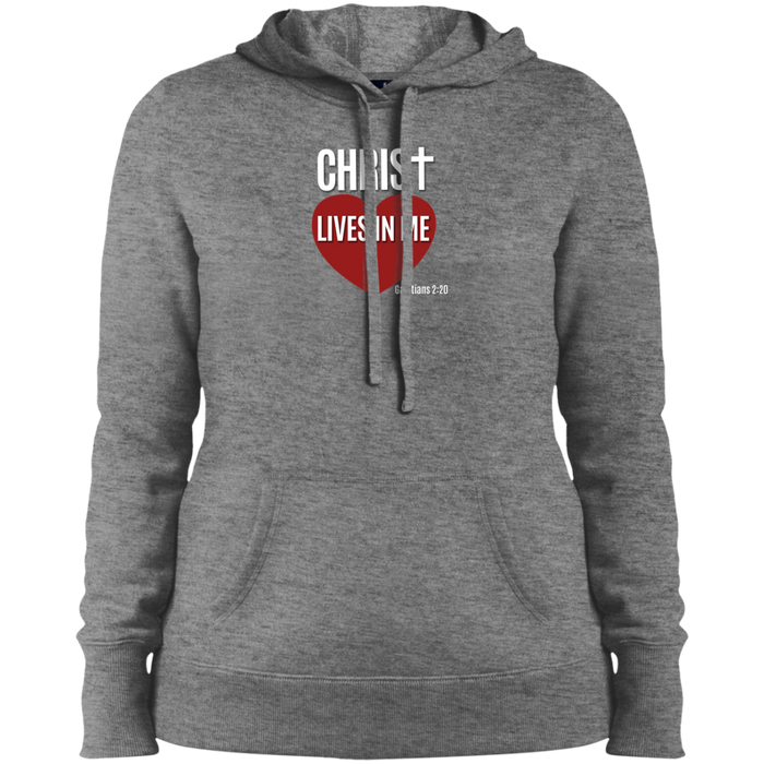 Christ Lives in Me Ladies Pullover Hooded Sweatshirt