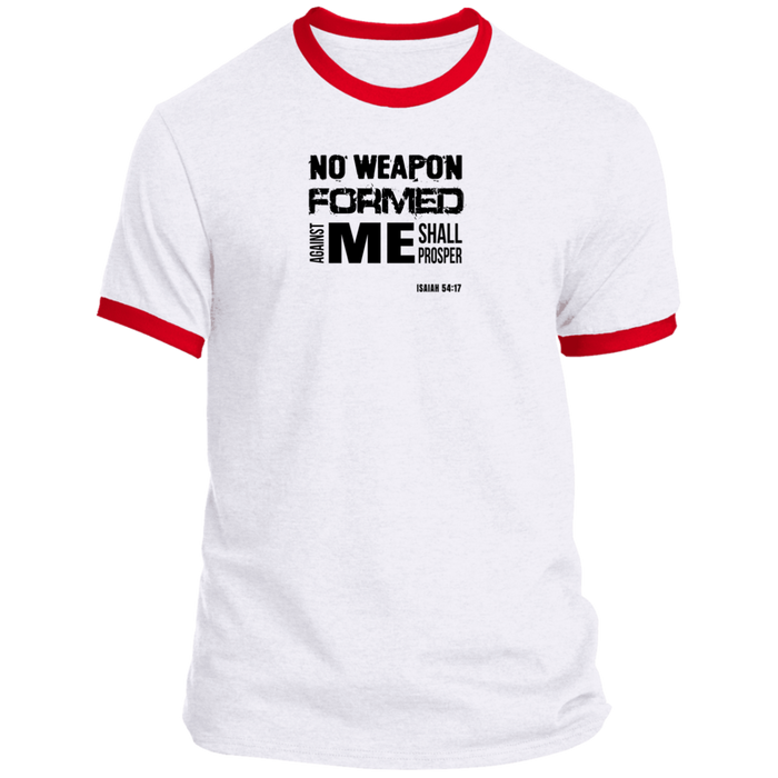 No Weapon Formed Against Me Shall Prosper Men’s Ringer Tee