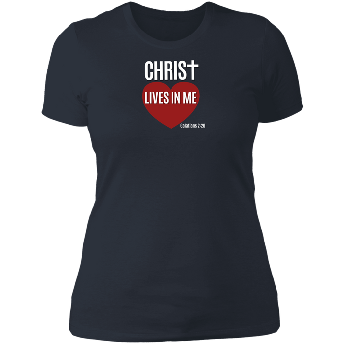 Christ Lives in Me Ladies Boyfriend Tee