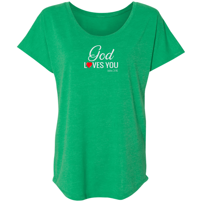 God Loves You Ladies Triblend Tee