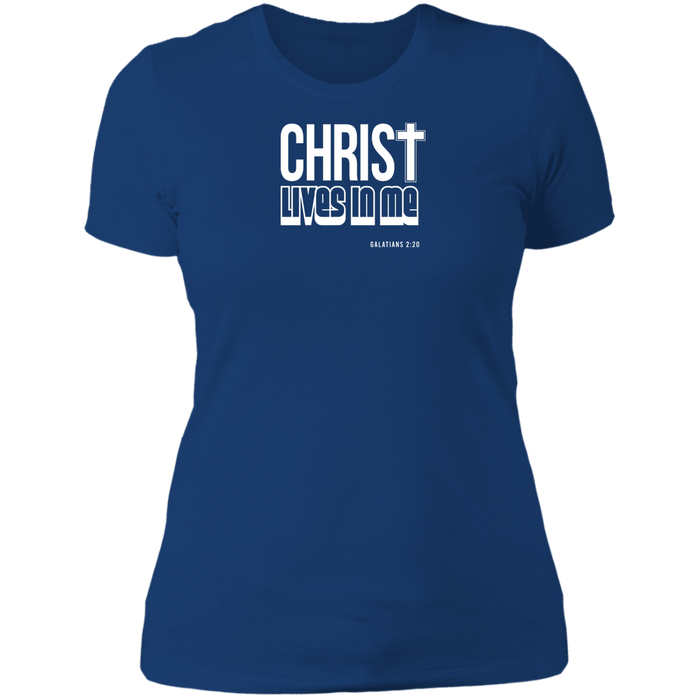 Christ Lives in Me Ladies Boyfriend Tee Shirt