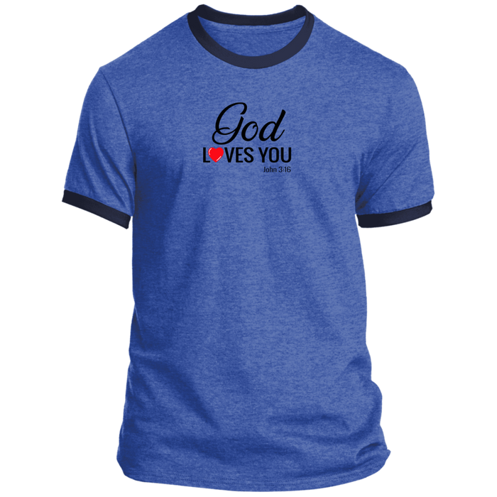 God Loves You Men’s Ringer Tee