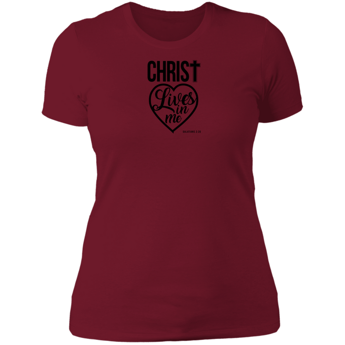 Christ Lives in Me Ladies Boyfriend Tee Shirt