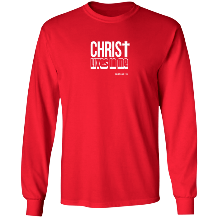 Christ Lives in Me Men’s LS Ultra Cotton Tee Shirt