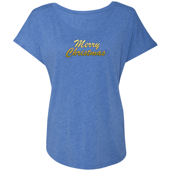 Merry Christmas Ladies Triblend Tee