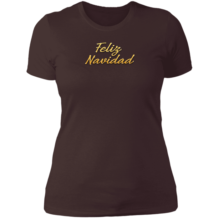 Feliz Navidad Ladies Boyfriend Tee Shirt