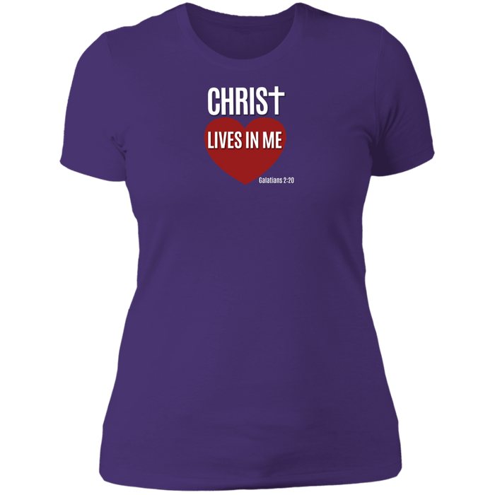 Christ Lives in Me Ladies Boyfriend Tee