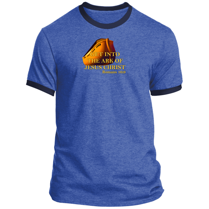 Get Into the Ark of Jesus Christ Men’s Ringer Tee