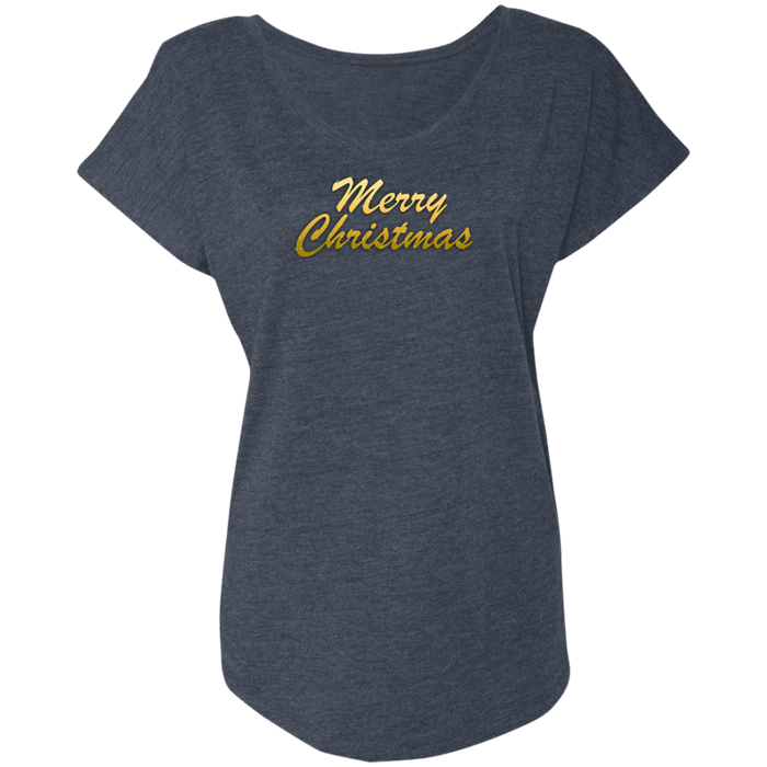 Merry Christmas Ladies Triblend Tee