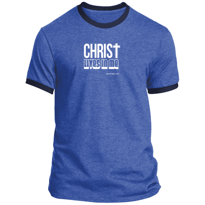 Christ Lives in Me Men’s Ringer Tee