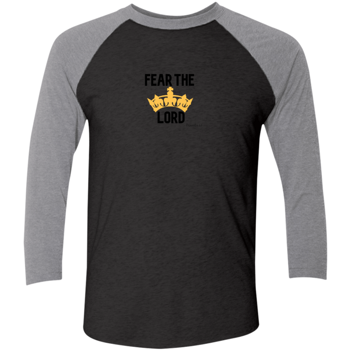 Fear the Lord Tri-Blend 3/4 Sleeve Baseball Raglan T-Shirt