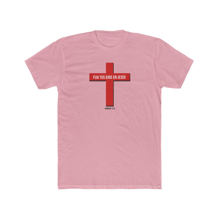 Fija Tus Ojos En Jesús Men's Cotton Crew Tee