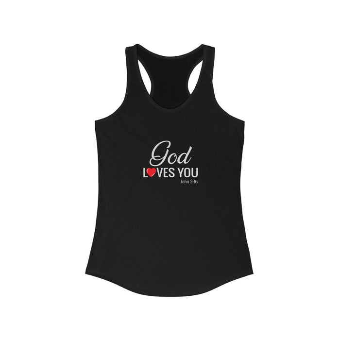 God Loves You Women's Ideal Racerback Tank