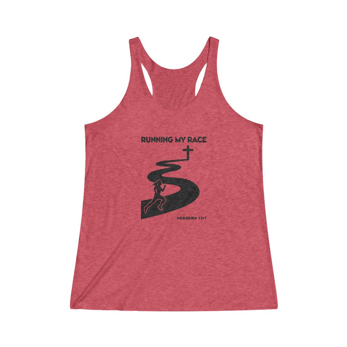 Running My Race Women's Tri-Blend Racerback Tank