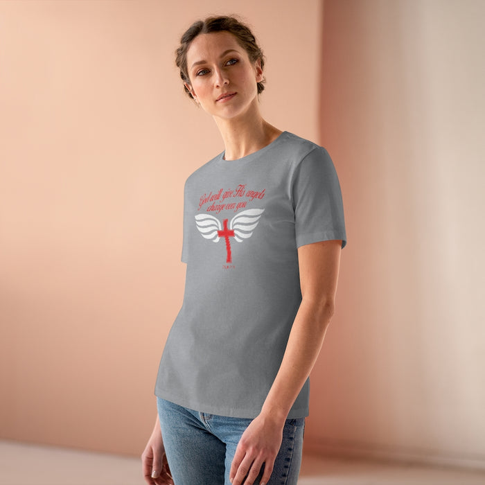 God Will Give His Angels Charge Over You Women's Premium Tee