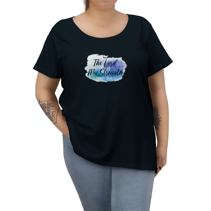 The Lord is My Strength Women's Curvy Tee