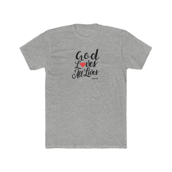 God Loves All Lives Men's Cotton Crew Tee