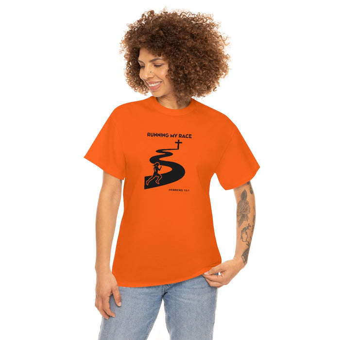 Running My Race Women Unisex Heavy Cotton Tee