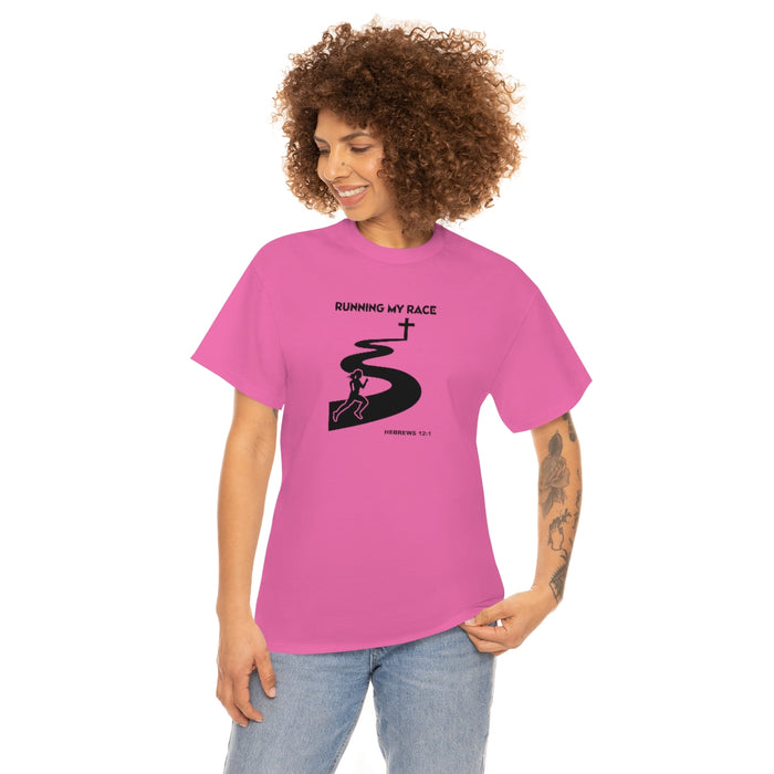 Running My Race Women Unisex Heavy Cotton Tee