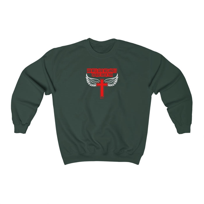 God Will Give His Angels Charge Over You Men’s Unisex Heavy Blend™ Crewneck Sweatshirt