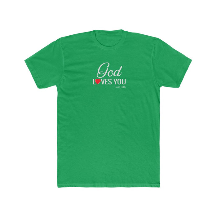 God Loves You Men's Cotton Crew Tee