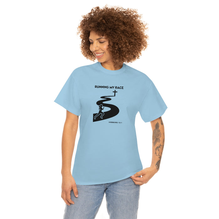 Running My Race Women Unisex Heavy Cotton Tee