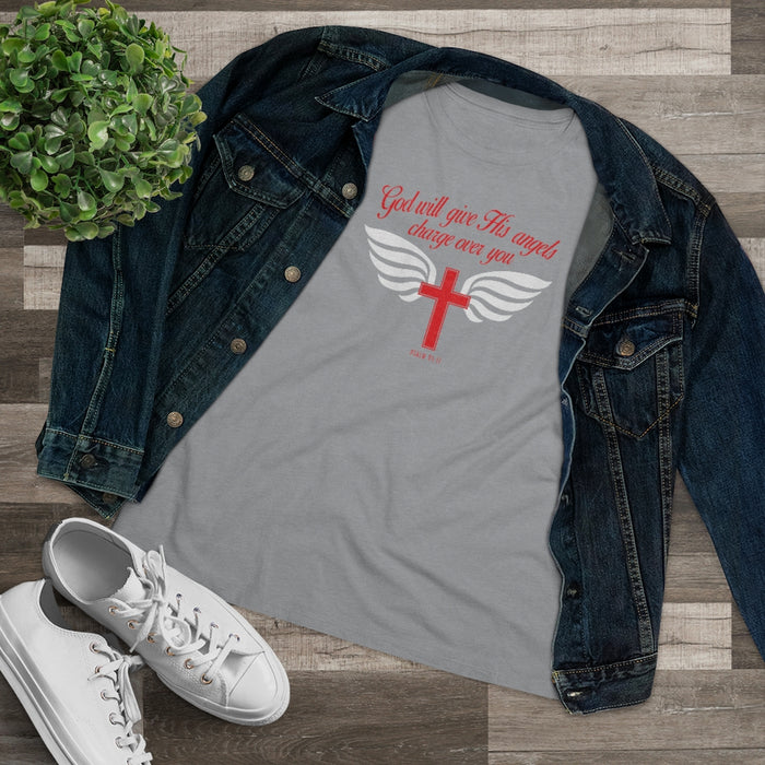 God Will Give His Angels Charge Over You Women's Premium Tee