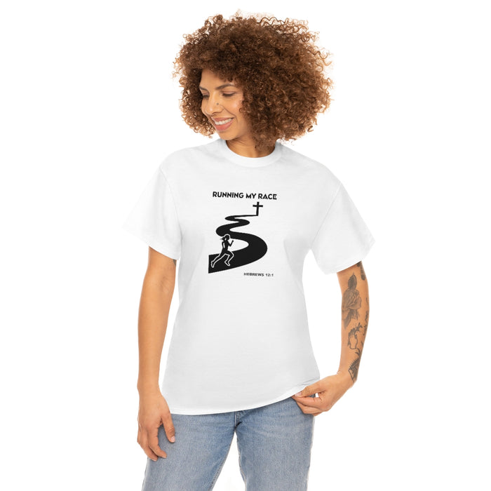 Running My Race Women Unisex Heavy Cotton Tee