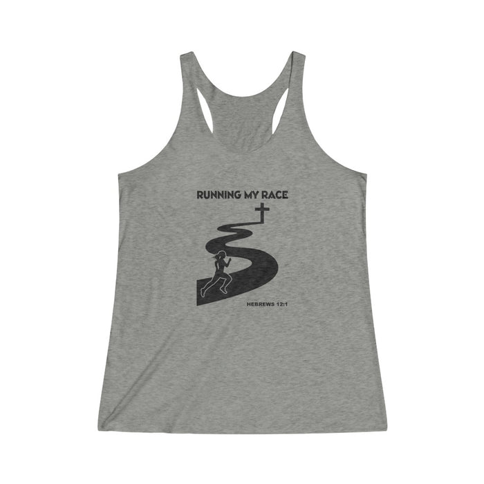 Running My Race Women's Tri-Blend Racerback Tank