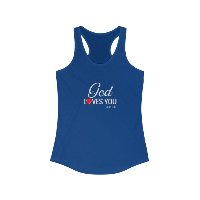 God Loves You Women's Ideal Racerback Tank