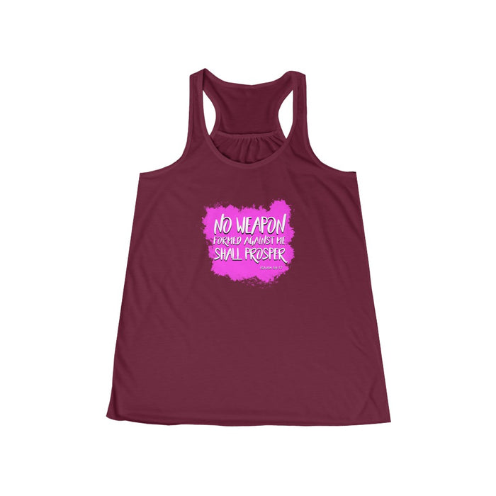 No Weapon Formed Against Me Shall Prosper Women's Flowy Racerback Tank